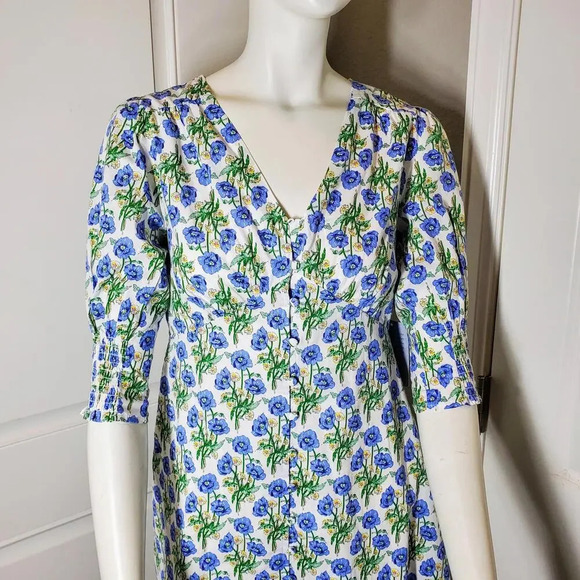 NWT Nordstrom MELLODAY Floral V-Neck Button Front Mini Dress Size Small - Picture 9 of 15